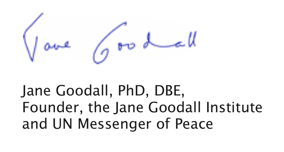 Jane Goodall Unterschrift
